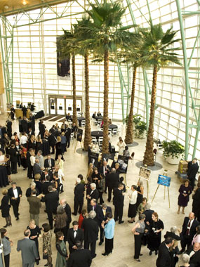 A reception prior to the ceremony held in the Wintergarden at the Schuster Center.